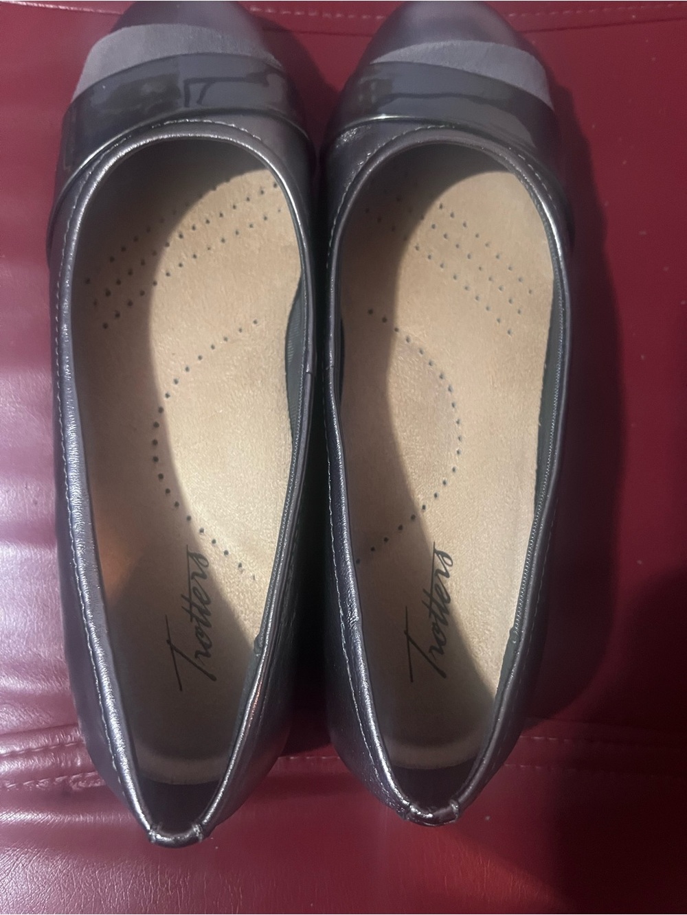 Trotters Pewter Slip-On Ballet Flats